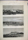 Original Old Antique Print 1881 French Occupation Tunis Biserta Garrison Kef