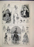 Old Antique Print 1887 Burlesque Sultan Mocha Strand Theatre Danby Birch 19th