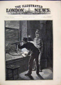 Original Old Antique Print 1884 Burning Stadt Theatre Vienna Watchman Steeple