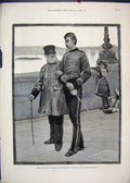 Original Old Antique Print 1882 Waterloo Tel-El-Kebir Review Chelsea Embankment