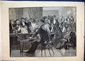 Original Old Antique Print 1887 Meeting Lyric Club Piano Music Singing Art 19th