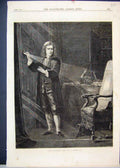Original Old Antique Print 1870 Newton Investigating Light Beautiful Victorian