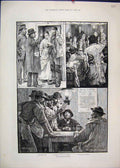 Original Old Antique Print 1885 General Election Rural Voter Meeting Result 19th