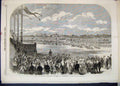 Original Old Antique Print 1864 Race Grand Prix Paris Longchamps Horses 19th