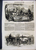 Original Old Antique Print 1856 Epsom Races Winner Horses Dogs Children 19th