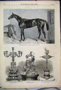 Original Old Antique Print 1864 Ascot Races Scottish Chief Horse GCup Hunt Cup