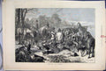 Original Old Antique Print 1873 Fox Hunting Resting Horses Dog Men Art Victorian