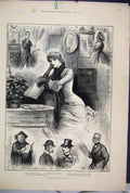 Original Old Antique Print 1882 Valentines Day Quiverful Thwackem Woman 19th