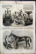Original Old Antique Print 1861 Goodwood Races Starke Horse Stewards Cup 19th