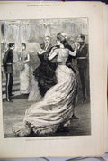 Old Antique Print 1882 Regimental Ball Honourable Artillery Company Dance 19th
