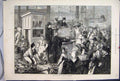 Original Old Antique Print 1875 Lenten Season Paris Fish Market 19th