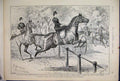 Original Old Antique Print 1889 Ellimans Lubrication Horses Jumping Women 19th