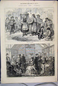 Original Old Antique Print 1873 Vienna Pedlars Laundress Conditorel Sketches