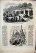 Original Old Antique Print 1871 Wines Medoc Cuvier Harvest Trophy Crystal 19th