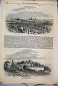 Original Old Antique Print 1854 France Bordeaux Chateau Lafitte Medoc Victorian