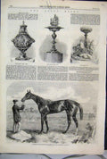 Old Antique Print 1861 Ascot Races Thormanby Horse Royal Hunt Queens Vase 19th