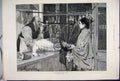 Original Old Antique Print 1883 Christmas Dinner Shopping Goose Butcher 19th