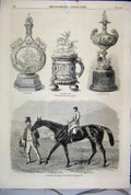 Original Old Antique Print 1863 Ascot Horse Race Buckstone Cup Hunt Queens Vase