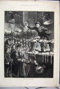 Original Old Antique Print 1886 Chiristmas Goose Merchant Sale Fine Art 19th