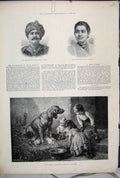 Original Old Antique Print 1887 Maharajah Kuch Behar India Maharanee Family 19th