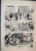 Old Antique Print 1884 War Soudan Sheikhs Euryalus Baker Pasha Sketches 19th