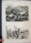 Old Antique Print 1877 War Russians Gabrova Shipka Pass Boat Bulgarians 19th