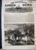 Old Antique Print 1870 Hunting Rabbit Dog Horses Country Scene Fine Art 19th