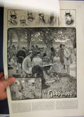 Original Old Antique Print 1884 Goodwood Park Horse Racing Women Men Food 19th