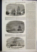 Old Antique Print 1849 Ships Enterprise Investigator Ice Barrow Straits 19th