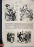 Old Antique Print 1880 Election Jingoes Rehearsing Men Sitting Sketches 19th