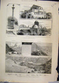 Original Old Antique Print 1882 Sicilian Vespers Church Santo Spirito Austria