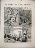 Original Old Antique Print 1882 Queen Mentone Lemons Maison Bottini Store House