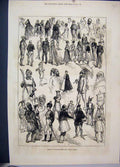 Original Old Antique Print 1876 Fancy Dress Ball Dublin Castle Ireland 19th