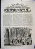 Old Antique Print 1886 Trophy Mother Pearl Forest Scene Australian Court 19th