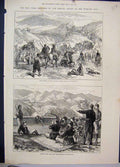 Old Antique Print 1876 War Sophia Nish Troops Soulon Dervent Gurgusovacz 19th