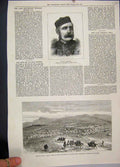 Old Antique Print 1879 Zulu War Camp Regiment Eland Neck Major Dartnell 19th