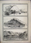 Original Old Antique Print 1886 Burmah Expedition Irrawaddy Mya Doung Redmond