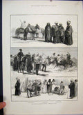 Original Old Antique Print 1884 English Occupation Egypt Donkey Snake Bedouin
