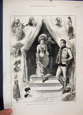 Original Old Antique Print 1882 Fancy Dress Ball Royal Albert Hall Sketches