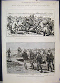 Old Antique Print 1885 War Soudan Burial Cameron Grave Abou Kru Sketches 19th
