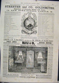 Original Old Antique Print 1886 Streeter Gsmith Maple Furnishing Advert 19th