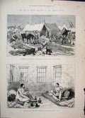 Old Antique Print 1882 War Egypt Arabi Tent Camp General Willis Abbassieh 19th