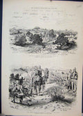 Old Antique Print 1884 War Soudan British Troops Tamanier Scottish Sketch 19th