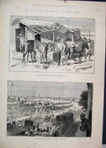 Original Old Antique Print 1882 War Egypt Wounded Horses Bengal Cavalry Zagazig
