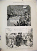 Original Old Antique Print 1881 Lord Beaconsfield Berlin Disraeli House Commons