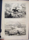Old Antique Print 1877 Battle Gorny Dubnik Chebins Kaffir War Butterworth 19th