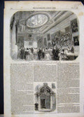 Original Old Antique Print 1856 Court Room Hall Barber Surgeon Monkwell Street