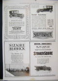Old Antique Print 1914 Shefield Simplex Talbot Straker Squire Motor Car 20th