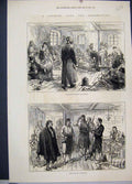 Original Old Antique Print 1876 Herzegovina Insurgent Hospital Grahovo Guides