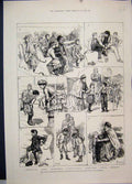 Original Old Antique Print 1883 London Samaritan Boots Clothes Poor Children